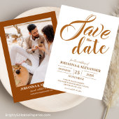 Save The Date Photo en terre cuite moderne Boho Pampas Mariage e