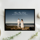 Save The Date Photo encadré noir de calligraphie classique tradi