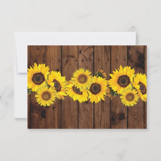 Save The Date Photo Enregistrer La Date Jar Wood Sunflowers Invi (Dos)