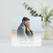 Save The Date Photo Enregistrer la date QR Code Dollar de sable  (Debout devant)