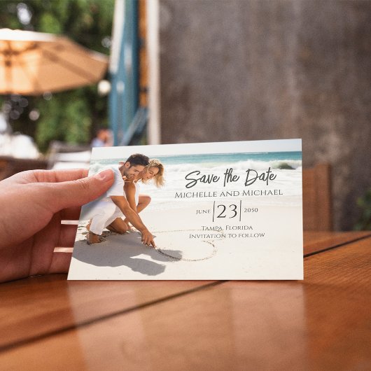 Save The Date Photo Enregistrer la date Simple Calligraphie Scri