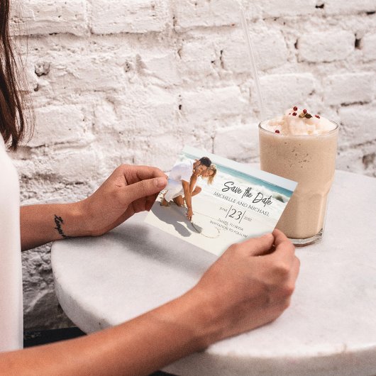 Save The Date Photo Enregistrer la date Simple Calligraphie Scri