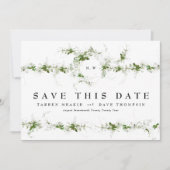 Save The Date Photo Eucalyptus Wreath Monogram Mariage (Devant)