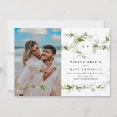 Save The Date Photo Eucalyptus Wreath Monogram Mariage (Dos)
