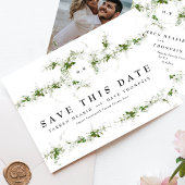 Save The Date Photo Eucalyptus Wreath Monogram Mariage