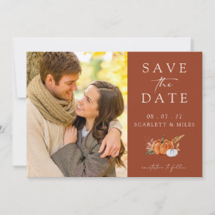Save The Date Photo Fall Terracotta