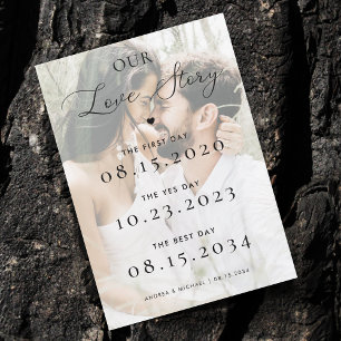 Save The Date Photo Fanée Notre Histoire d'Amour Chronologie Mar