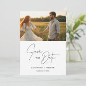 Save The Date Photo Fiançailles minimaliste chic (Debout devant)