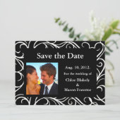 Save The Date Photo & Flèches Enregistrer la date (noir) (Debout devant)