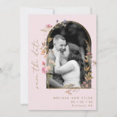 Save The Date Photo Fleur sauvage Blush et Gold Arch (Devant)