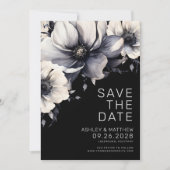 Save The Date Photo Fleurs Noires de Mariage (Devant)
