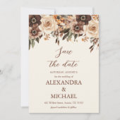 Save The Date Photo Floral Mariage en terre cuite (Devant)