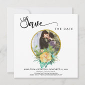 Save The Date *~* PHOTO Floral Wreath Boho Wedding Enregistrer L (Devant)