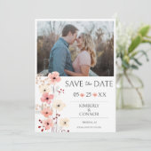 Save The Date Photo florale Boho moderne Enregistrer la date | B (Debout devant)