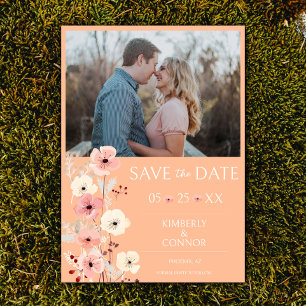 Save The Date Photo florale Boho moderne Enregistrer la date P