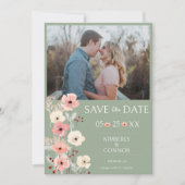 Save The Date Photo florale Boho moderne Enregistrer la date Sag (Devant)