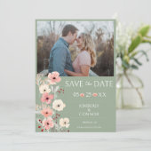Save The Date Photo florale Boho moderne Enregistrer la date Sag (Debout devant)