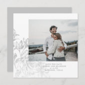 Save The Date Photo florale botanique moderne (Devant / Derrière)