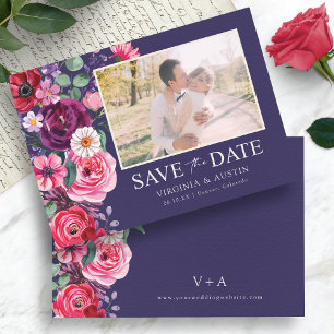 Save The Date Photo florale colorée