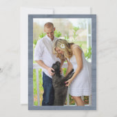 Save The Date Photo florale en argent bleu marine Enregistrer la (Dos)