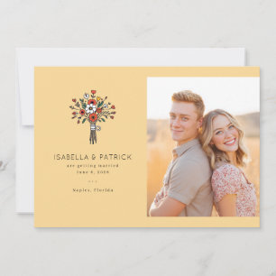 Save The Date Photo florale jaune enjouée