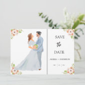 Save The Date Photo florale modifiable (Debout devant)