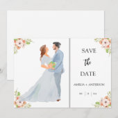 Save The Date Photo florale modifiable (Devant / Derrière)