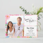 Save The Date Photo florale tropicale Enregistrer la date (Debout devant)