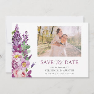 Save The Date Photo Florale violette