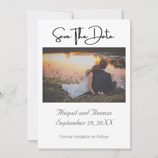 Save The Date Photo Formal Elégant Moderne tendance Chic (Devant)