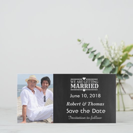 Save The Date Photo gay Enregistrer la date (Debout devant)