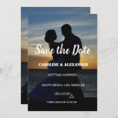 Save The Date Photo Happy Jamais Après Un Mariage Élégant (Devant / Derrière)