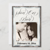 Save The Date Photo & Heart - Crème (Devant)