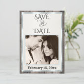 Save The Date Photo & Heart - Crème (Debout devant)