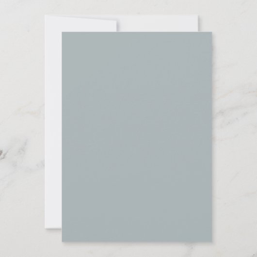 Save The Date Photo initiale bleu poussiéreux moderne enregistre (Dos)