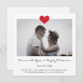 Save The Date Photo Instant with Heart Engaged Couple Wedding (Devant / Derrière)