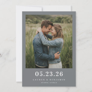 Save The Date Photo Intime de Rustic Green