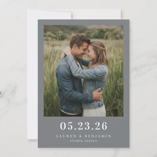 Save The Date Photo Intime de Rustic Green (Devant)