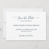 Save The Date Photo Libellé Turquoise Mariage plat Enregistrer L (Dos)