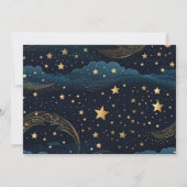 Save The Date Photo Lune Croissante Céleste Or Mariage (Dos)