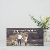 Save The Date Photo manuscrite blanche Enregistrer notre Date II (Debout devant)