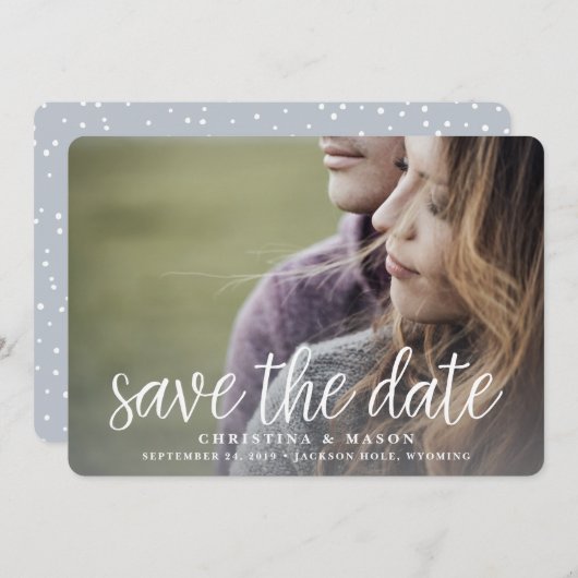 Save The Date Photo manuscrite de script Enregistrer la date (Devant / Derrière)