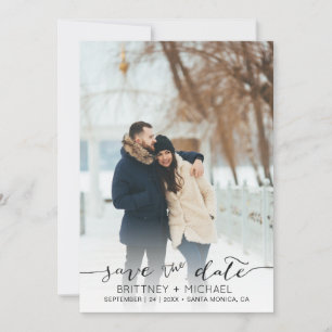Save The Date Photo manuscrite Modern Black Enregistrer la date
