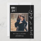 Save The Date Photo manuscrite moderne Enregistrer la date Noir (Devant)