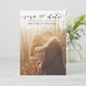 Save The Date Photo manuscrite noir Enregistrer la date (Debout devant)