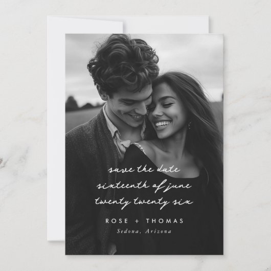 Save The Date Photo manuscrite Script Enregistrer la date (Devant)