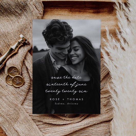 Save The Date Photo manuscrite Script Enregistrer la date