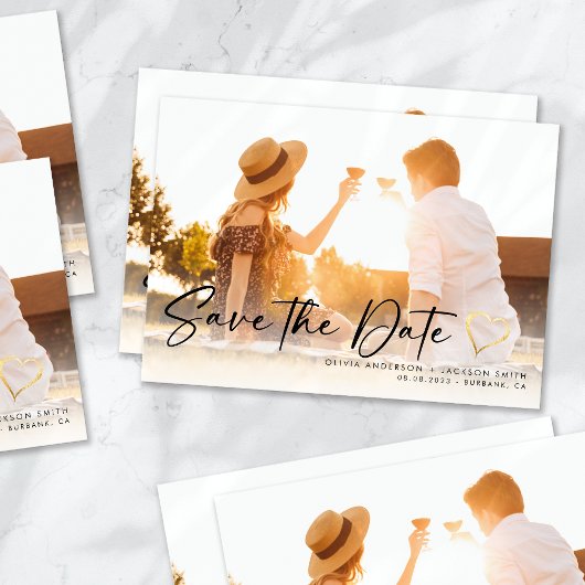 Save The Date Photo manuscrite stylée 3,5 x 5