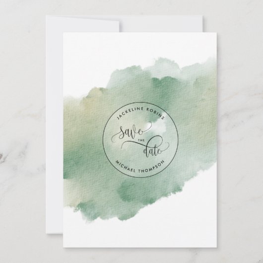 Save The Date Photo, mariage blanc et verdoyant Sauvez la date (Dos)