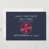 Save The Date Photo Mariage bleu de la marine (Devant)